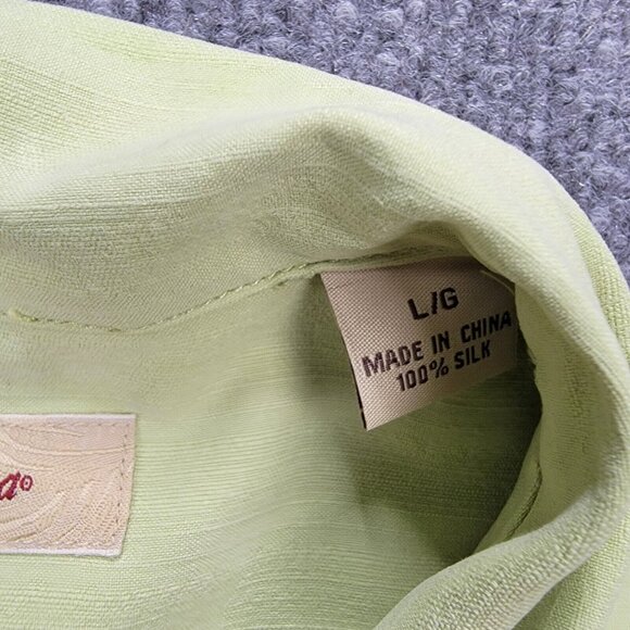 Tommy Bahama Hawaiian Shirt Mens Large Green Button Up Beach Casual 100% Silk - Picture 7 of 8